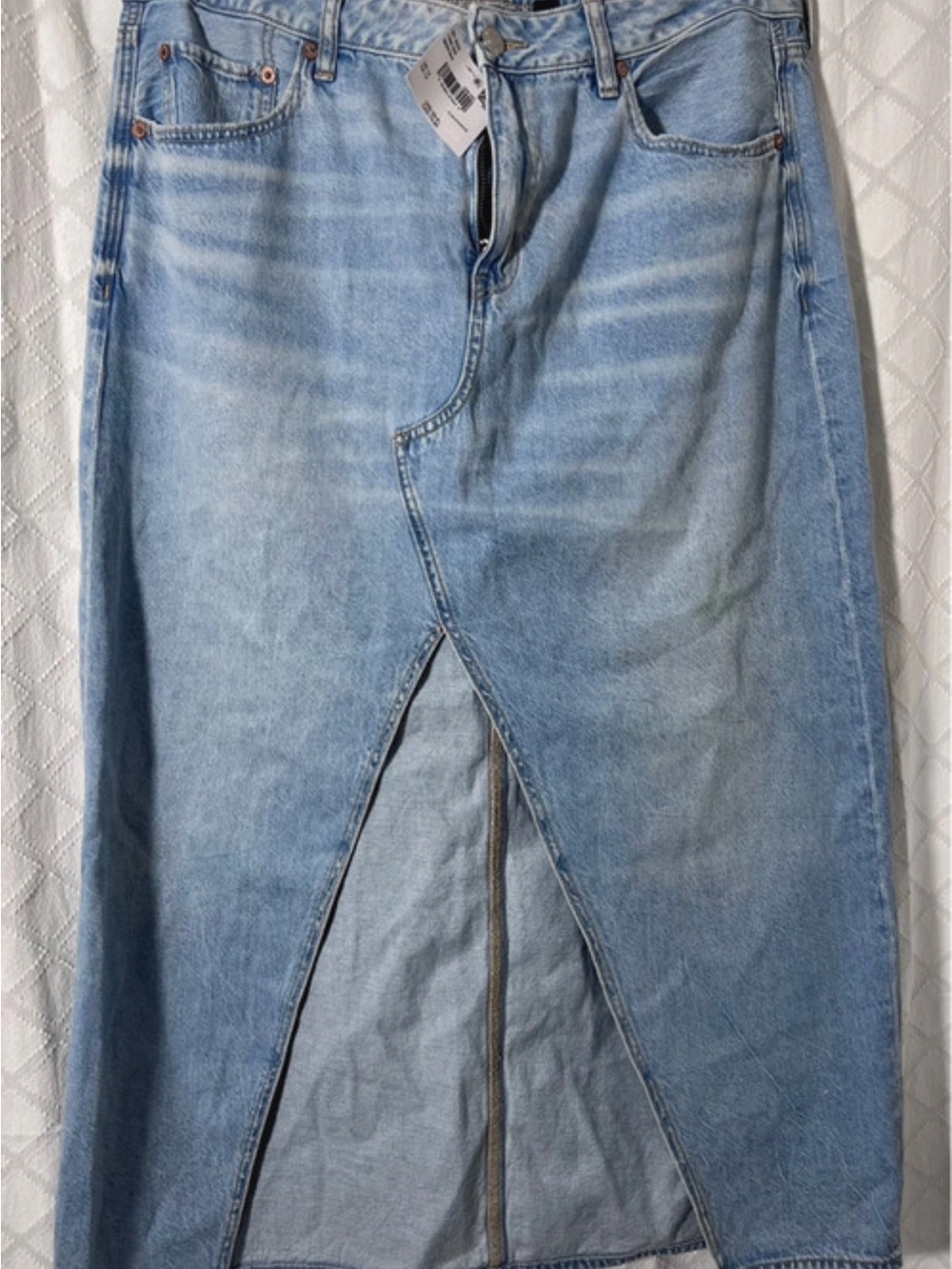 American Eagle Outfitters Light Blue Straight-Leg Denim Skirt